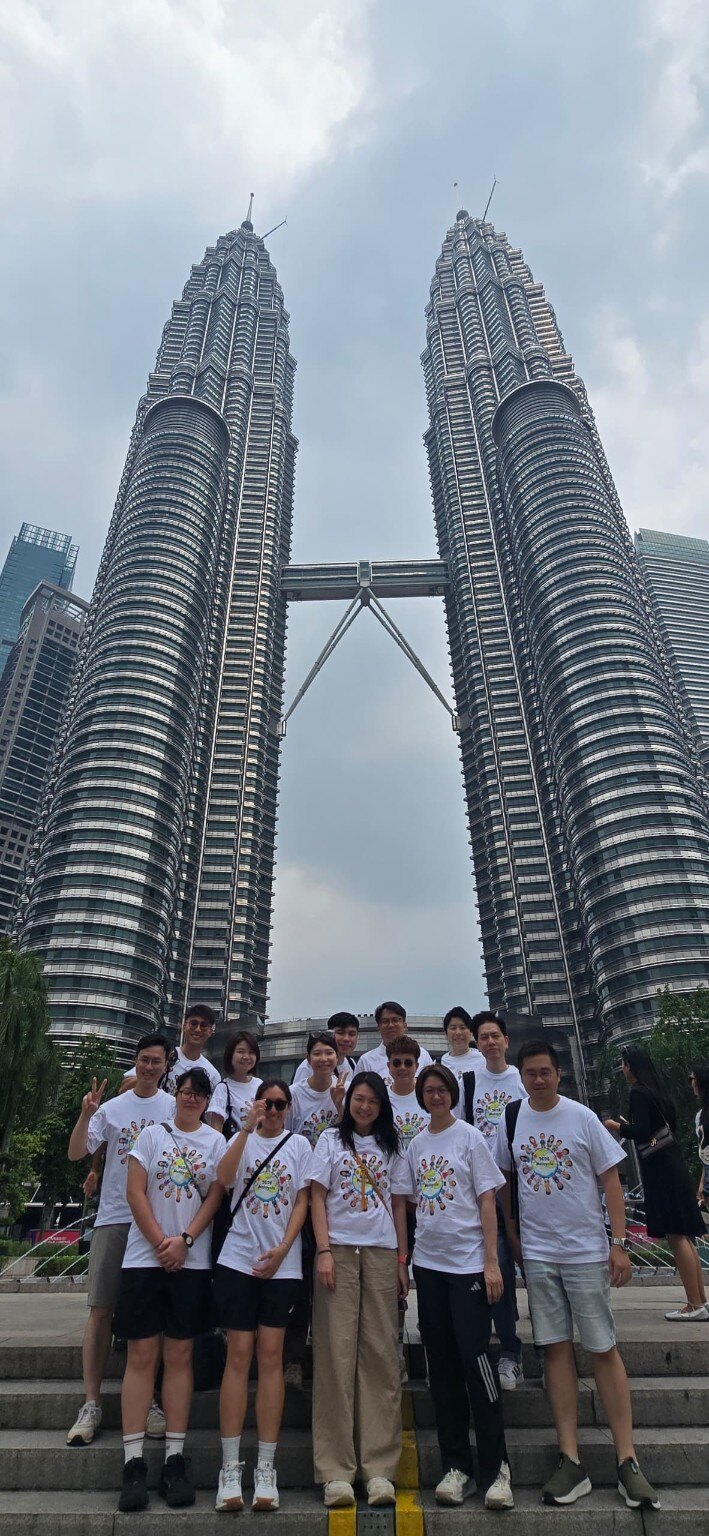 Student group at the Petronas Twin Towers in Kuala Lumpur